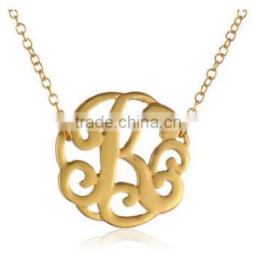 Wholesale Fashion MONOGRAM Pendant Necklace,Gold Plated Monogram Initial Necklace K