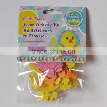 Easter Chick foam Stickers for Children to Decorate, Kide Craft Stickers, HAPPY EASTER CHICK STICKER