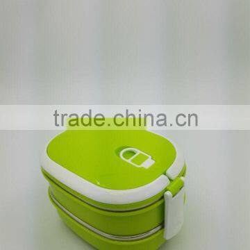 2 Layer lunch box, kids stainless steel food box, thermos portable lunch box