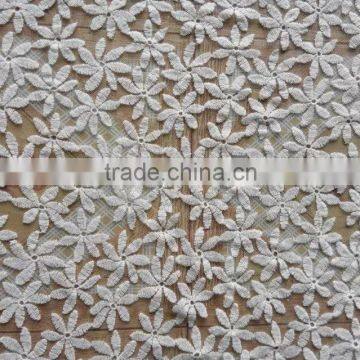 Cotton Mesh Lace Fabric/Embroidery Flower Lace/Water Soluble Lace For Garment Accessory photo-6