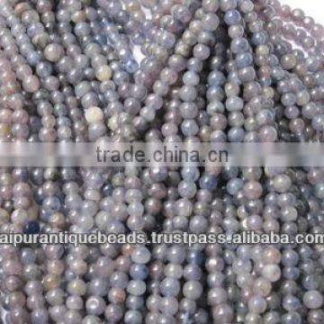 IOLITE ROUND GEMSTONE BEADS