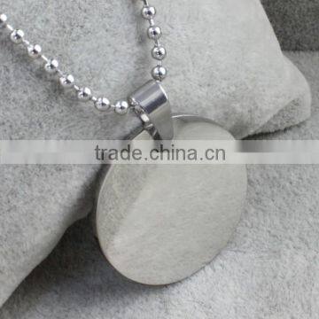 High Polished Silver Stainless Steel Blank Pendant Round Dog Tag