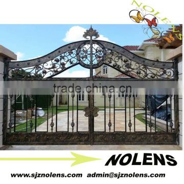 ornamental elegant wrought small iron gate for china/Nice Hot sale automatic gate of Wrought iron