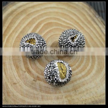 LFD-0047B Wholesale Smile Druzy Drusy Quartz Stone Pave Rhinestone Connector Spacer Beads Jewelry Finding