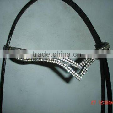 Ve Shaped Crystal Browband Bling Browbands Silver Crystals