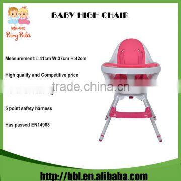 New Design Eco-Friendly Height Adjustable Removable Pink and Green Plastic Chair For Baby