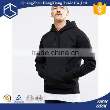 Wholesale oem pocket high quality drawstring black pullover hoodies