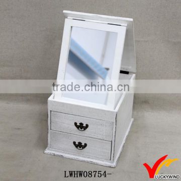 Rustic White Wooden Jewelry Box Wholesale