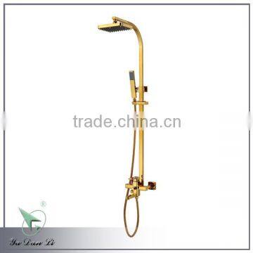 Golden copper wall mounted single lever bath shower mixer