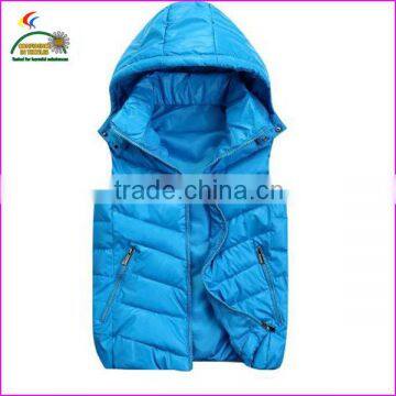 Shiny Down Vest With Hoodie