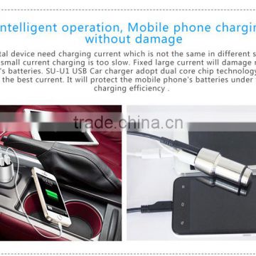 Sustyle SU-C2 dual usb car charger Stainless steel 5V 2.4A Manufacturers & Factory of universal usb car charger