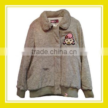 2016 Fashion Products Bros Baby Rinne Terry Cloth Sewing Women Long Sleeve Cotton Grey Jacket