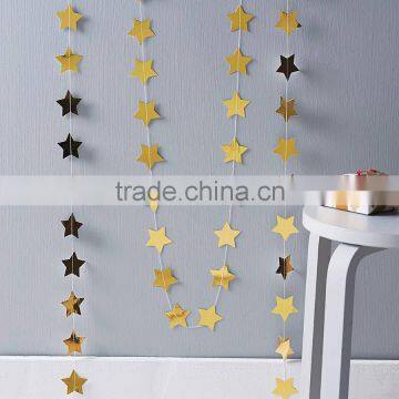 HOT !!Gold star Paper Garland for wedding deorations