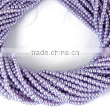 5 Strands Lavender Purple Glass Pearl Smooth 4.5mm Rondelle Beads,Acrylic Pearl beads,Jewelry Beads,Pearlized Beads,16"