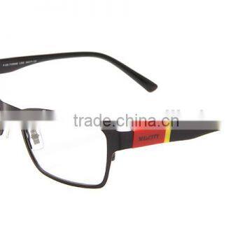 0.6MM stainless steel frame optical eyeglasses with acetate temple