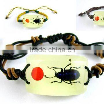 China Market Handmade Luxury and Popular Mens Leather Pendant Bracelet