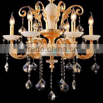 Modern Jade Stone Lighting Luxury Crystal Chandelier Pendant Hanging Lamp Suspension Light Fixture CZ5023/6