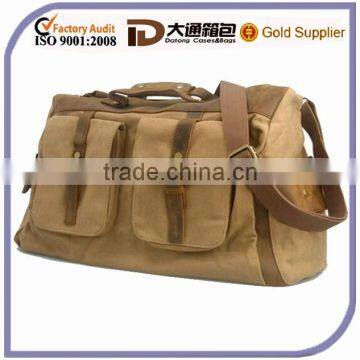 Canvas Leather Duffle Gym Bag Overnight Travel Luggage Tote Bag