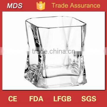 Machine pressed square shaped mouth whisky glass                        
                                                Quality Choice