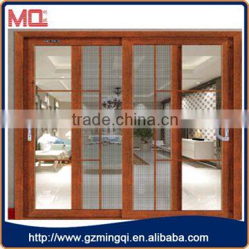 customized deisgn double panels aluminium alloy sliding door with screen net