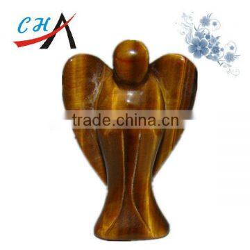 Semi-precious stone Angel Carving with tiger eye Stone