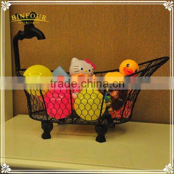 modern tube shape fruit sundries metal wire deco basket