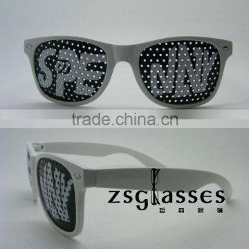 wholesale custom design funny sunglasses with logo on lenses /sun shades pinhole sunglassesOEM/custom logo pinhole sunglasses