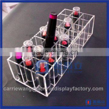 China Factory acrylic cosmetic display lipstick stand holder / acrylic 24 holder lipstick display