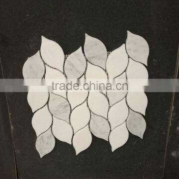 High quality imported leaf shaped water jet marble mosaic tile polished cheap                        
                                                                                Supplier's Choice