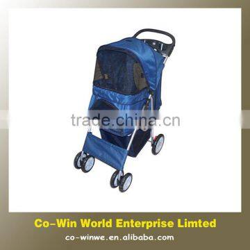 Folding 4 wheels stroller pet cart for cat and dog