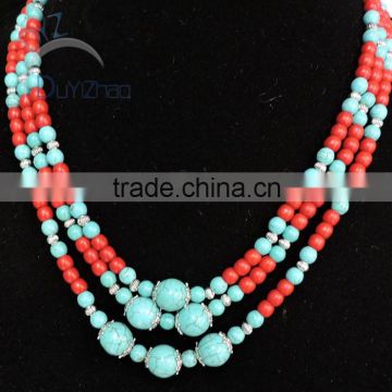 latest design turquoise diy jewelry for necklace in two tone