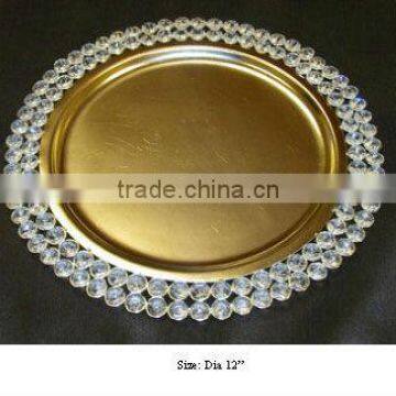 Crystal gold charger plate