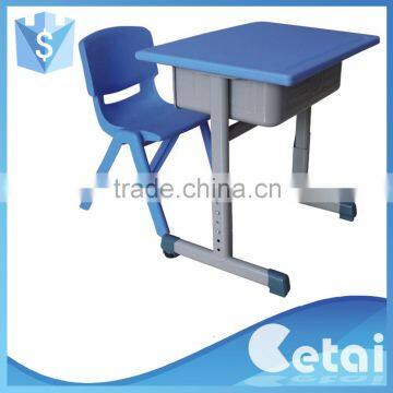 Adjustable single classroom desk and chair furniture