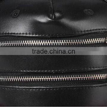 5-panel Black Fashion Snapback Cap With Metal Zipper photo-6