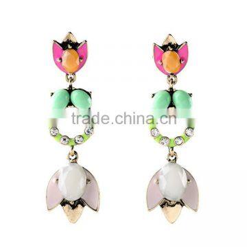 Simple Fashion Hot Sale Exquisite Elegant delicate flower earring, alloy plated earrings, hawaiian flower earrings