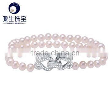 Fashion Elegant Fresh Water White Color Real Pearl Bracelets for Women