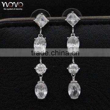 Fashion brass earrings zircon fashion jewelry