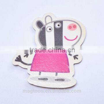 whole sale custom made cute little animal design paper fridge magnets for kids