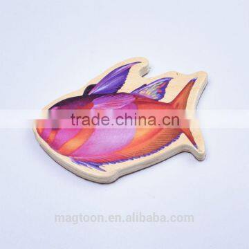 2016 creative cute red color fish shape wood fridge magnets for decor and children toys