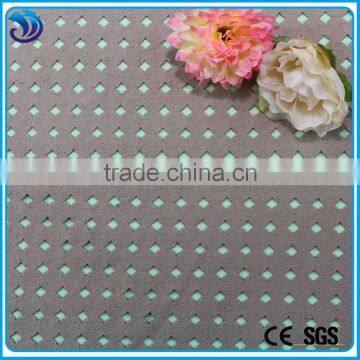 Various of Weft Knit Stretch Polyester Suede Material Fabric machine holes for clothing