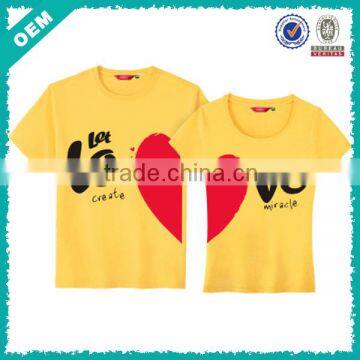 OEM good quality 100 percent cotton Korean couple t shirt