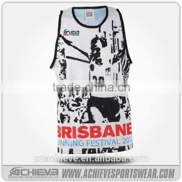 Breathable Cutom Running Singlet Sublimated Wholesal Running Vest Runing Wear photo-3