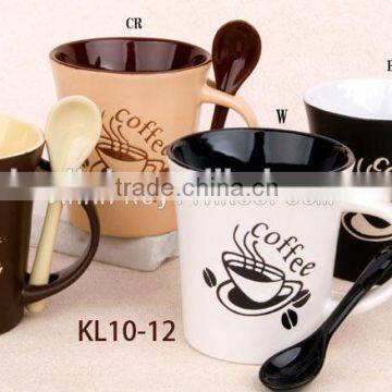 promotional ceramic coffee mug with spoon