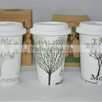 promotional single wall new bone china silicon mug