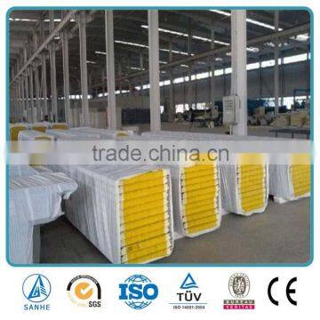 Environmental Corrugated Fiber glasswool Sandwich Wall / Roof Panels