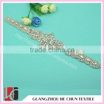 HC-2079 2015 Hot Sale Rhinestone Applique Trimming Crysta ,Appliques For Wedding Dresses/Fashion Headband Applique Designs photo-2