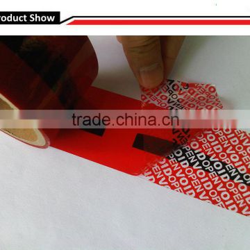 Printed partial transfer tamper evident tapes/red carton sealing VOID tapes