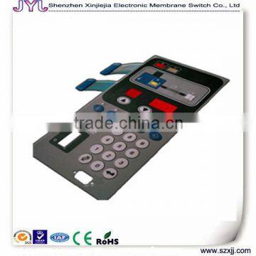 Machinery membrane keypad with red cristal window