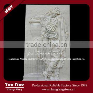 Hand Carved Decorative Wall Sculptures Stone Relief With Angel