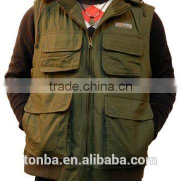 Customized Comfortable Camera Vest and SLR Hooded Vest for Outdoor Men With Army Green photo-2